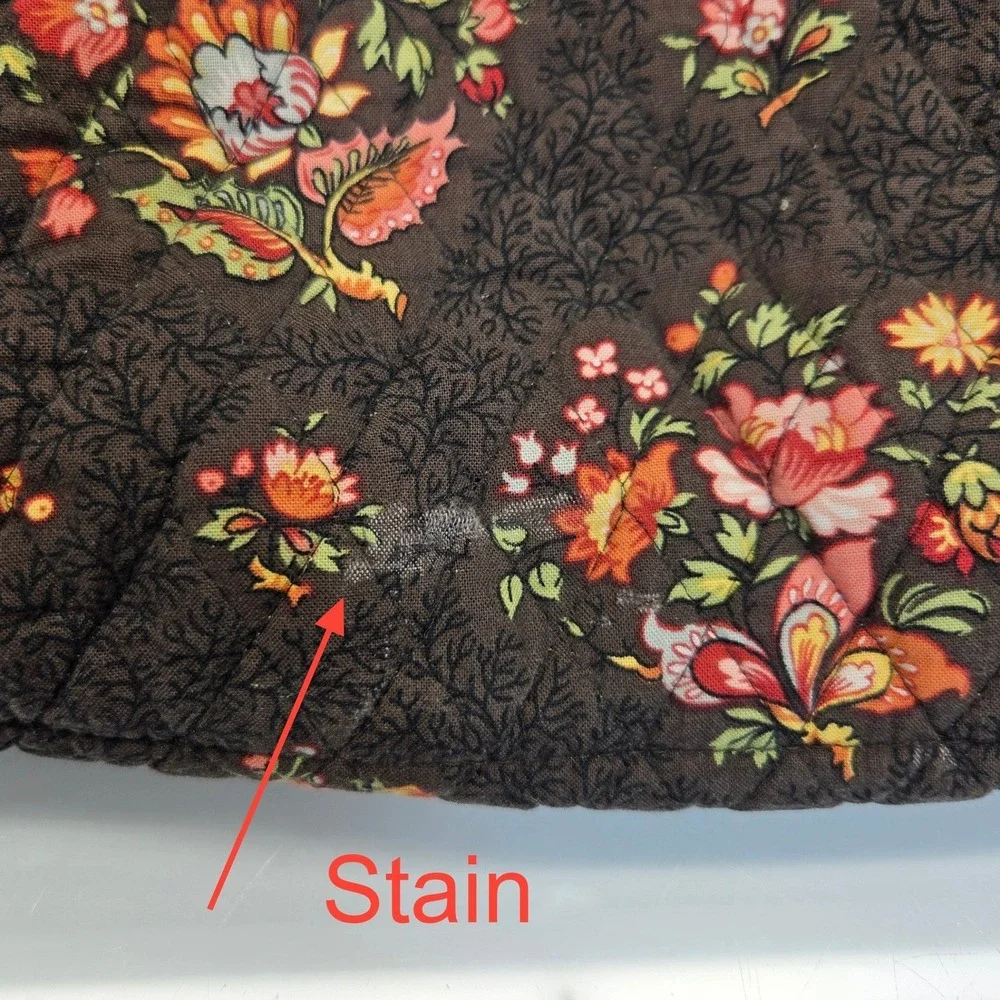 Vintage Y2K Vera Bradley Chocolat Floral Large Travel Tote Bag Quilted Weekender